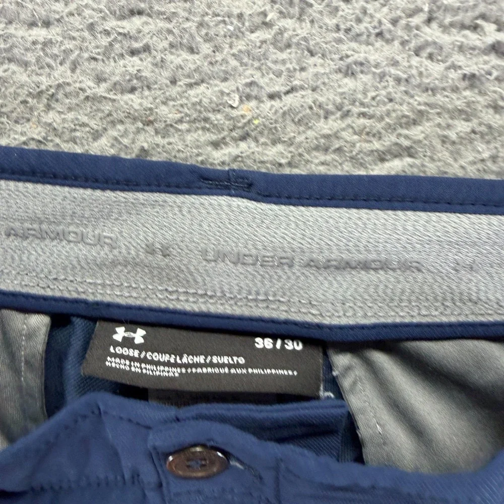 Under Armour Pant Mens 36x30 Blue Nylon Golf Straight Loose Performance Sports